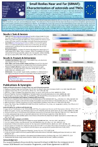 Characterization of Asteroids and Tnos Authors: T