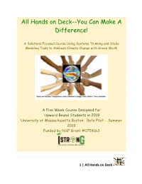 Hands on Deck--You Can Make a Difference!