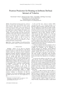 Position Prediction for Routing in Software Defined Internet of Vehicles