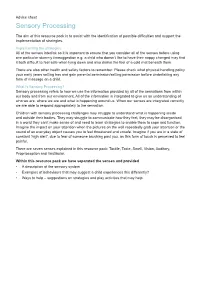 Sensory Processing