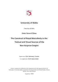 University of Malta the Construct of Royal Masculinity in the Textual