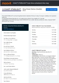 COAST STARLIGHT Train Time Schedule & Line Route