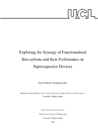 Exploring the Synergy of Functionalized Bio-Carbons And