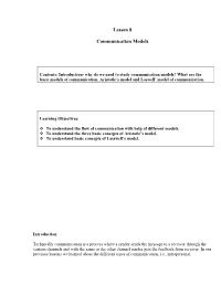 Lesson 8 Communication Models