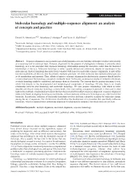 Molecular Homology and Multiple-Sequence Alignment: an Analysis of Concepts and Practice