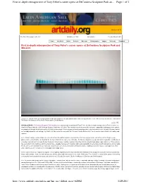 Page 1 of 3 First In-Depth Retrospective of Tony Feher's Career Opens At
