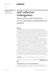 Self-Reflexive Videogames
