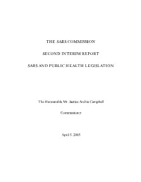 The Sars Commission Second Interim Report Sars And