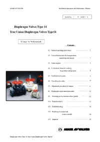Type-14 Diaphragm Valve