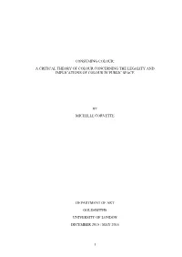 A Critical Theory of Colour Concerning the Legality and Implications of Colour in Public Space
