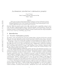 An Elementary Introduction to Information Geometry