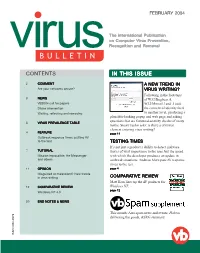 Contents in This Issue