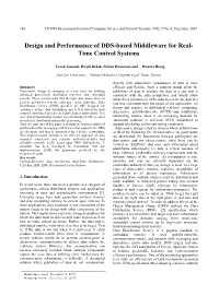 Design and Performance of DDS-Based Middleware for Real- Time Control Systems