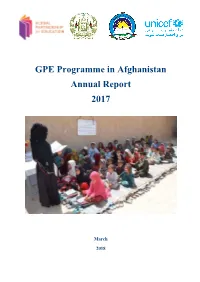 GPE Programme in Afghanistan Annual Report 2017