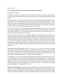 March 18, 2021 Re: Fossil Fuels and False Solutions in 2035 Clean Energy Standard Targets Dear Member of Congress: on Behalf Of