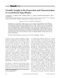 Scientific Insights in the Preparation and Characterisation of a Lead-Based Naga Bhasma