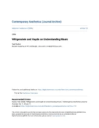 Wittgenstein and Haydn on Understanding Music