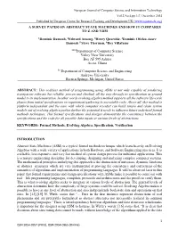 A Survey Paper on Abstract State Machines and How It Compares to Z and Vdm