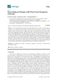 Associating an Entropy with Power-Law Frequency of Events
