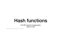 CS-466: Applied Cryptography Adam O'neill