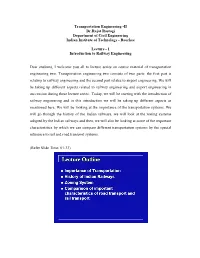 Introduction to Railway Engineering