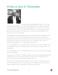 Profile of John D. Rockefeller