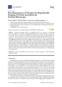 Revealing Sources of Variation for Reproducible Imaging of Protein Assemblies by Electron Microscopy