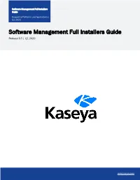 Software Management Full Installers Guide