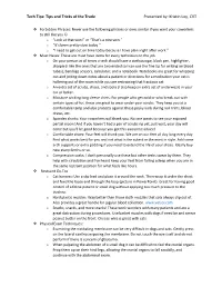 Tech Tips: Tips and Tricks of the Trade Presented By: Kristin Loy, CVT
