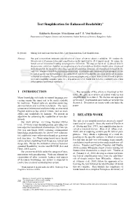 Text Simplification for Enhanced Readability