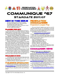 Communique #67 Stardate 2011.07