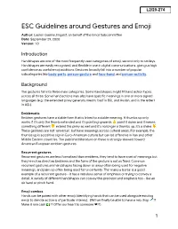 ESC Guidelines Around Gestures and Emoji