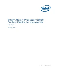 Intel Atom® Processor C2000 Product Family for Microserver