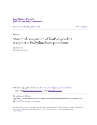 Structural Comparison of Tonb-Dependent Receptors in Bradyrhizobium Japonicum Allie R