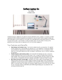 Surface Laptop Go Fact Sheet October 2020