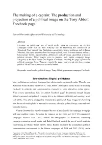 The Production and Projection of a Political Image on the Tony Abbott Facebook Page