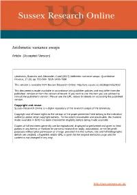 Arithmetic Variance Swaps