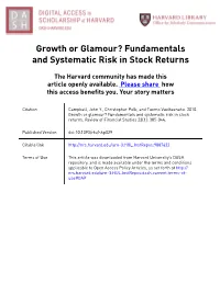 Growth Or Glamour? Fundamentals and Systematic Risk in Stock Returns