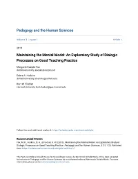Maintaining the Mental Model: an Exploratory Study of Dialogic Processes on Good Teaching Practice