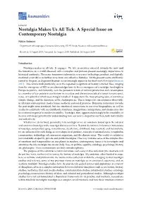 Nostalgia Makes Us All Tick: a Special Issue on Contemporary Nostalgia