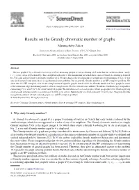 Results on the Grundy Chromatic Number of Graphs Manouchehr Zaker