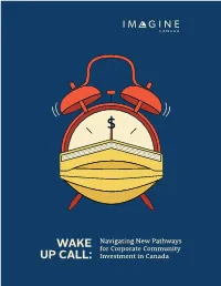 WAKE up CALL: Navigating New Pathways for Corporate Community Investment in Canada 1 Contents