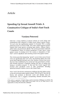 A Constructive Critique of India's Fast-Track Courts