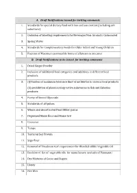 A. Draft Notifications Issued for Inviting Comments 1. Standards for Special Dietary Food with Low-Sodium Content (Including Salt Substitute)