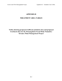 Appendix B – Treatment Area Tables