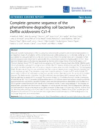 Complete Genome Sequence of the Phenanthrene-Degrading Soil Bacterium Delftia Acidovorans Cs1-4 Ameesha R