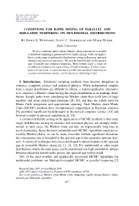 Conditions for Rapid Mixing of Parallel and Simulated Tempering on Multimodal Distributions