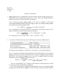 Econ 690 Spring, 2019 C. Engel Answers to Homework 5 1