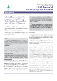 Effect of Four Hormonal Con- Traceptives on Lipid Profile Under Real Conditions of Use After 6 Months of Treatment