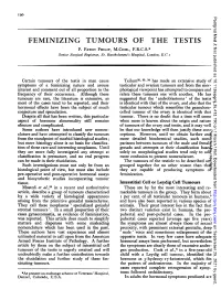 Feminizing Tumours of the Testis P